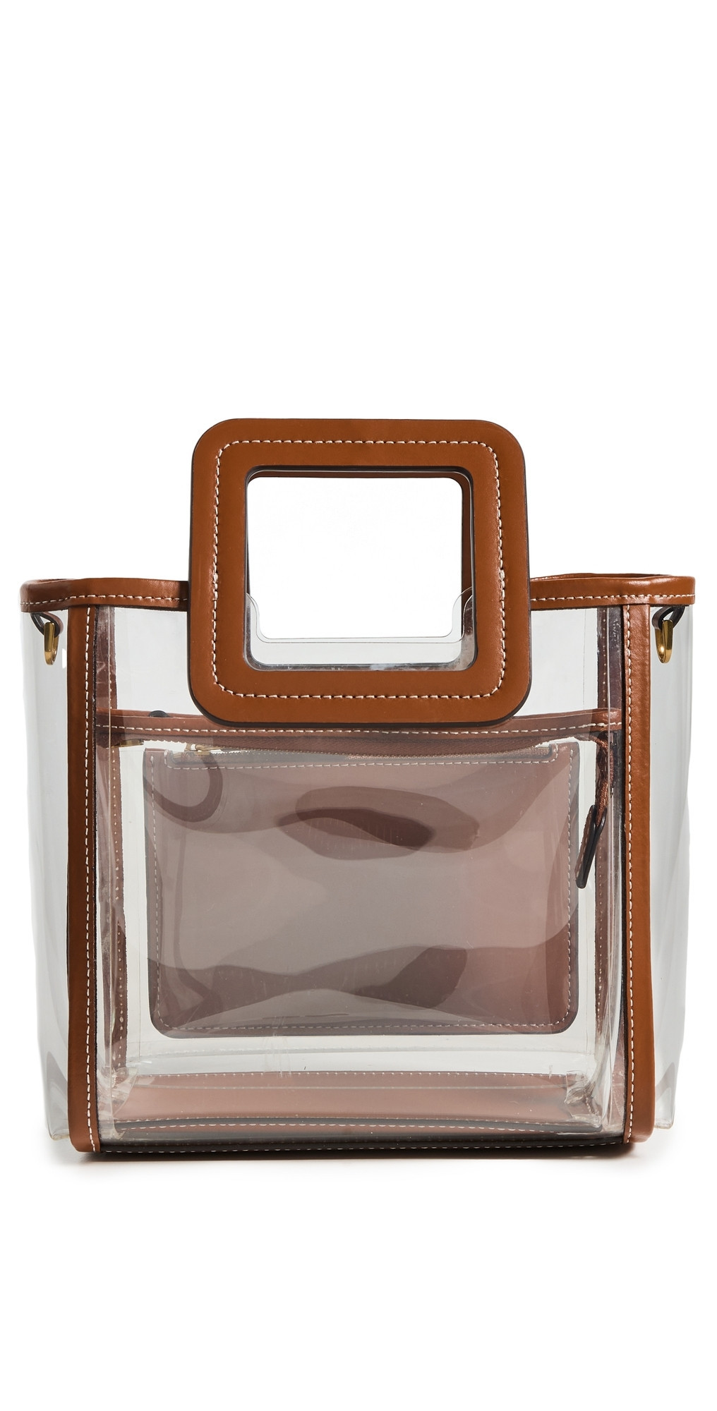 STAUD Stadium Mini Shirley Bag Clear/Tan One Size | Shopbop