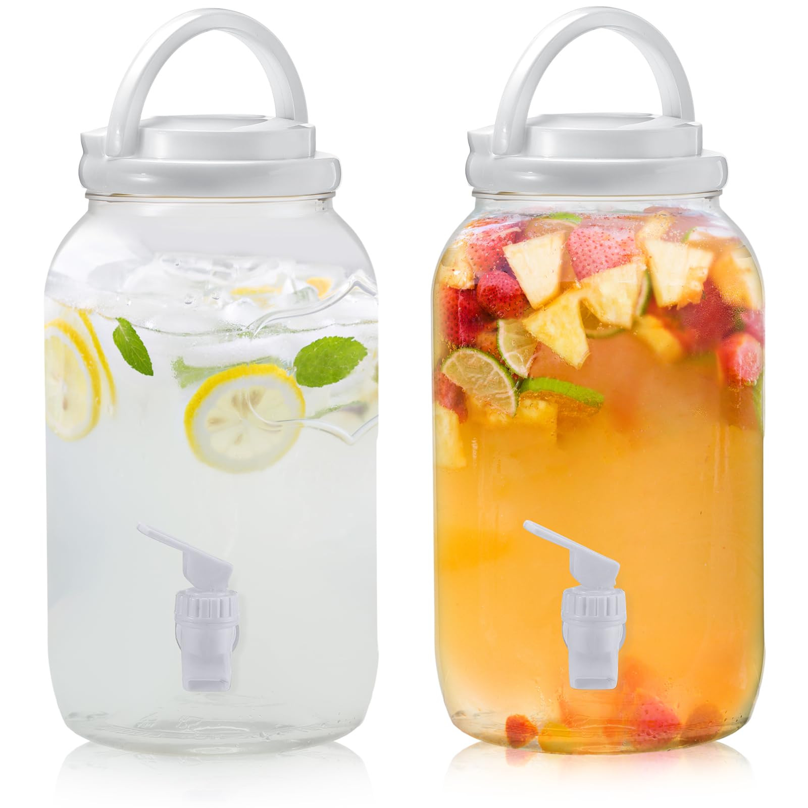 Havawish 2 Pcs 1 Gallon Plastic Beverage Dispenser with Spigot Clear Summer Kitchen Fridge Drink ... | Amazon (US)