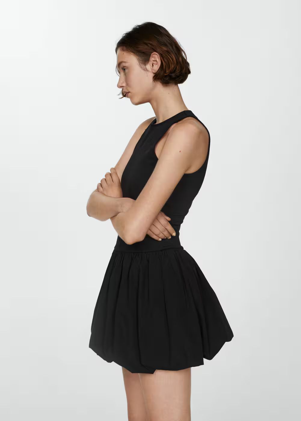 Short puffed hem dress -  Women | Mango USA | MANGO (US)