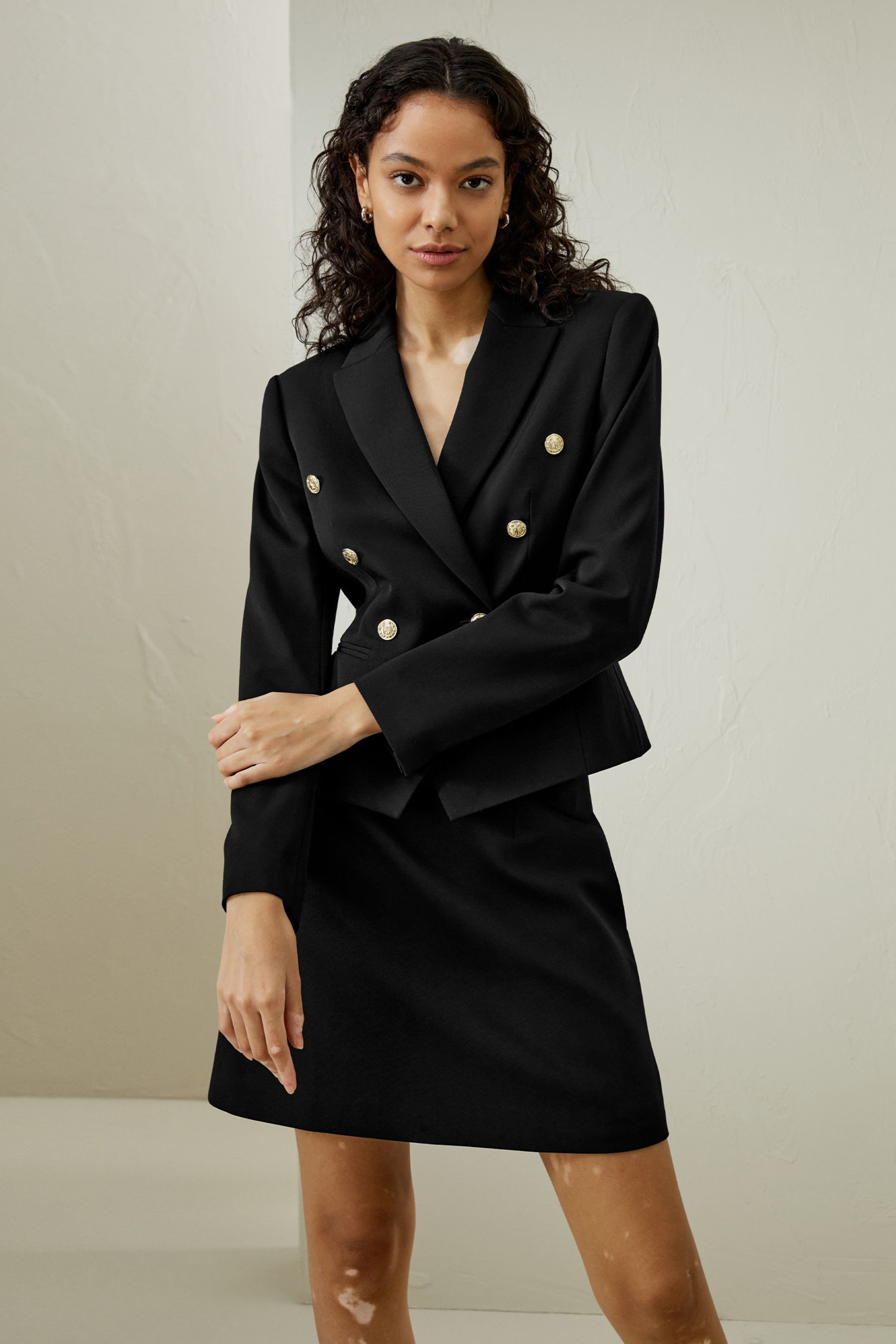 Tailored Double-Breasted Blazer | LilySilk