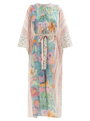 Kamal multi-print cotton-khaki kaftan dress | D'Ascoli | MATCHESFASHION US | Matches (US)