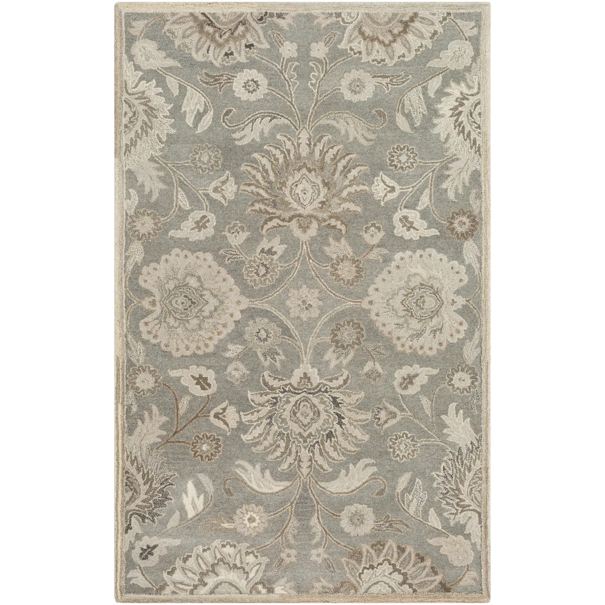 Applegate Floral Hand-Tufted Wool Taupe/Camel/Gray Area Rug | Wayfair North America