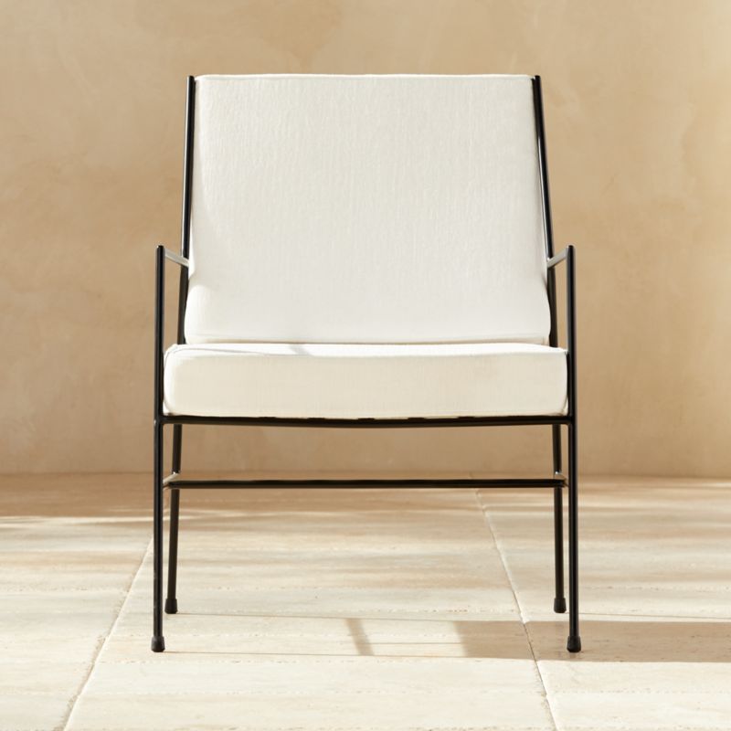 Pavilion Outdoor Patio Lounge Chair with Ivory Sunbrella Cushions Model 6471 | CB2 | CB2