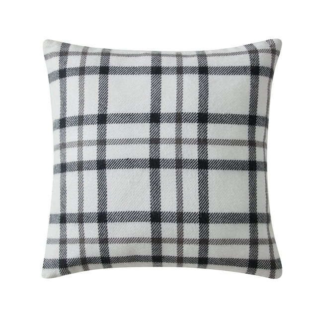 My Texas House Tatum Plaid Square Decorative Pillow Cover, 20" x 20", Black/White - Walmart.com | Walmart (US)