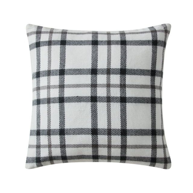 My Texas House Tatum Plaid Square Decorative Pillow Cover, 20" x 20", Black/White - Walmart.com | Walmart (US)