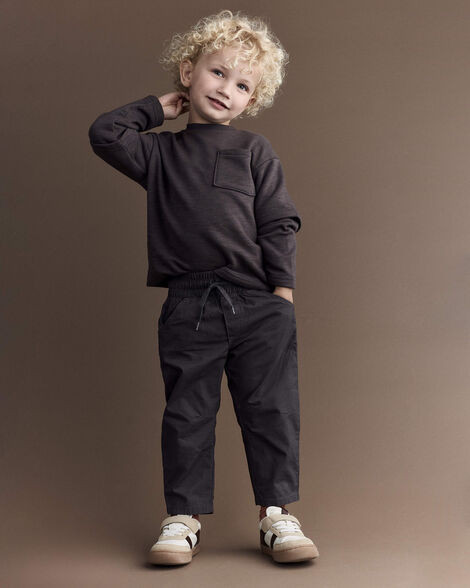 Toddler Boy Canvas Pull-On Pant -  Dark Grey | Carter's Inc