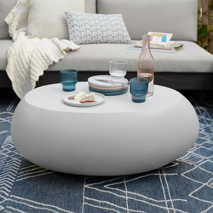 Pebble Indoor/Outdoor Oval Coffee Table (36") | West Elm (US)
