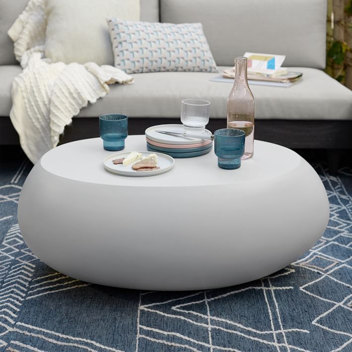 Pebble Indoor/Outdoor Oval Coffee Table (36") | West Elm (US)