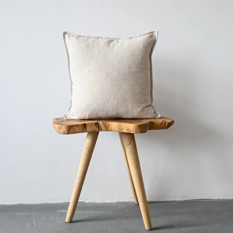 Cotton Linen Pillow Cover - Natural  // Linen Pillow Cover // 18" x 18" Square Cushion Cover // P... | Etsy (CAD)