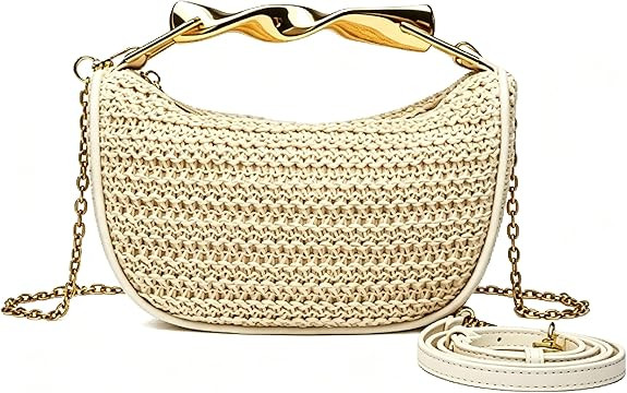 Handmade Straw Crossbody Bags for Women Mini Summer Beach Shoulder Bag Fashion Handbag Woven Clut... | Amazon (US)