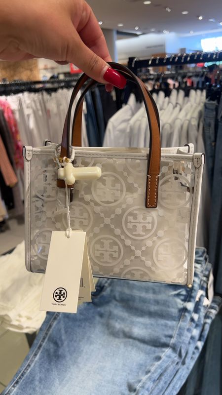 You guys!! How cute is this little mini bag?!? It’s a clear bag with white detail + brown handles and a brown crossbody strap!!! Perfect for spring and summer or game days!!! #bag #handbag #purse #clearbag 

#LTKstyletip #LTKitbag #LTKGiftGuide