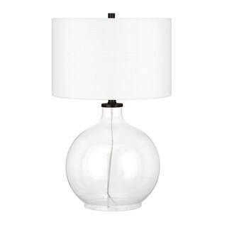 Meyer&Cross Laelia 24.5 in. Clear Glass Table Lamp with Blackened Bronze Accents TL0374 | The Home Depot