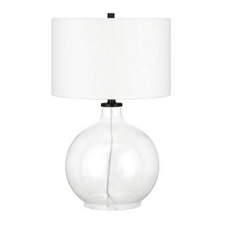 Meyer&Cross Laelia 24.5 in. Clear Glass Table Lamp with Blackened Bronze Accents-TL0374 - The Hom... | The Home Depot