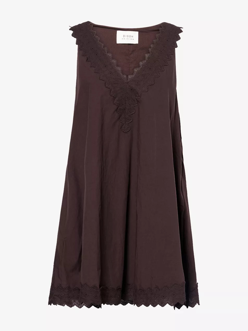 Annabel Lace-Trim Cotton-Blend Mini Dress | Selfridges