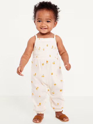 Printed Sleeveless Smocked Jumpsuit for Baby | Old Navy (US)