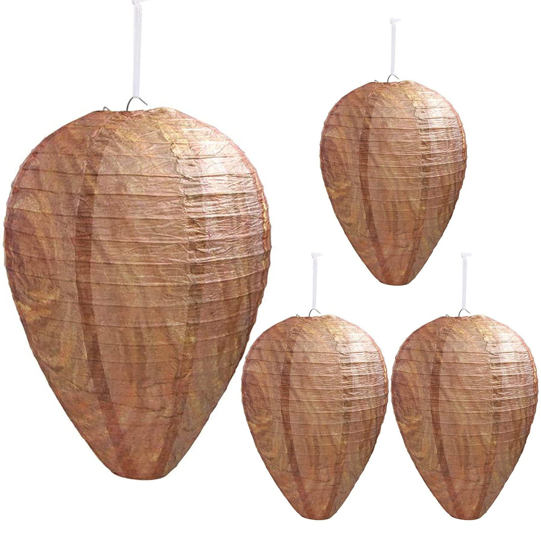 4 Pack Wasp Nest Decoy Hanging Wasp Nest Stay Away from Wasps Hornets Yellow Jackets | Amazon (US)