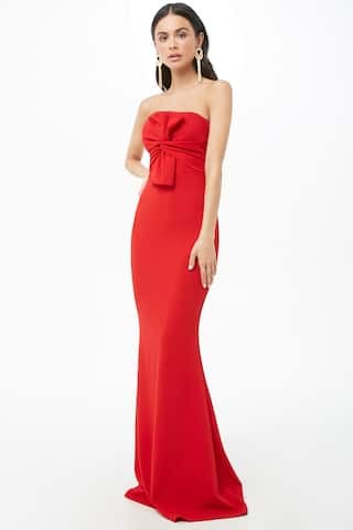 Strapless Bow-Front Prom Gown | Forever 21 (US)