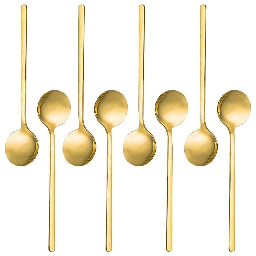 Pack of 8, Gold Plated Stainless Steel Espresso Spoons, findTop Mini Teaspoons Set for Coffee Sug... | Amazon (US)