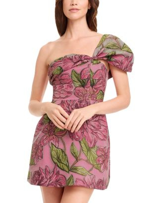 Olive Floral One Shoulder Mini Dress | Bloomingdale's (US)
