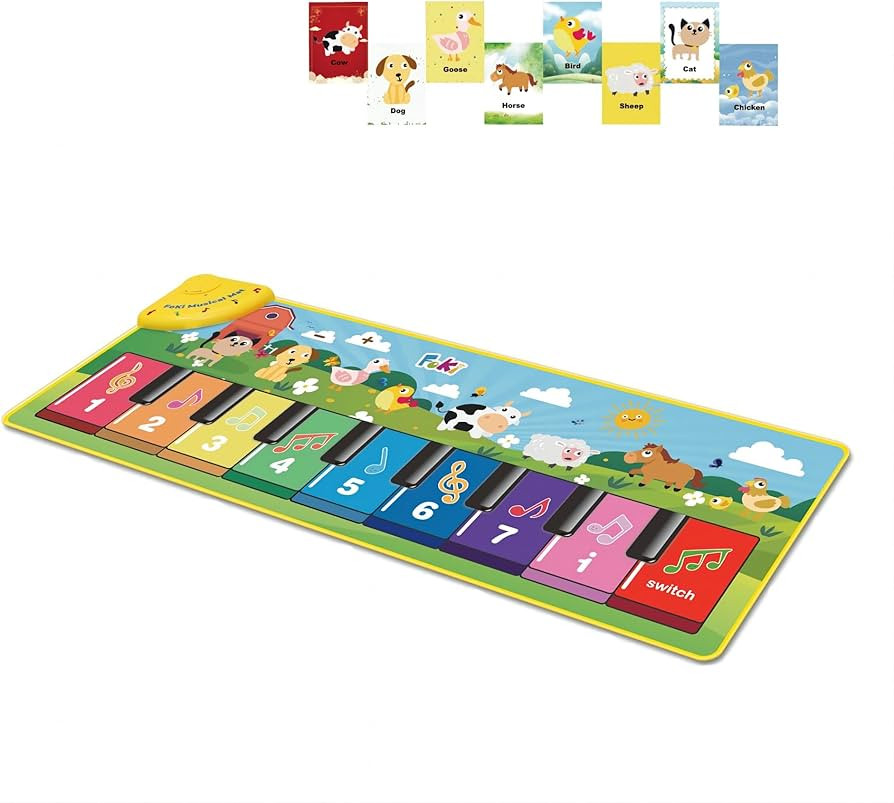 FOKI Floor Piano Mat for Toddlers, Sensory Educational Dancing Musical Keyboard Carpet Toy, Anima... | Amazon (US)