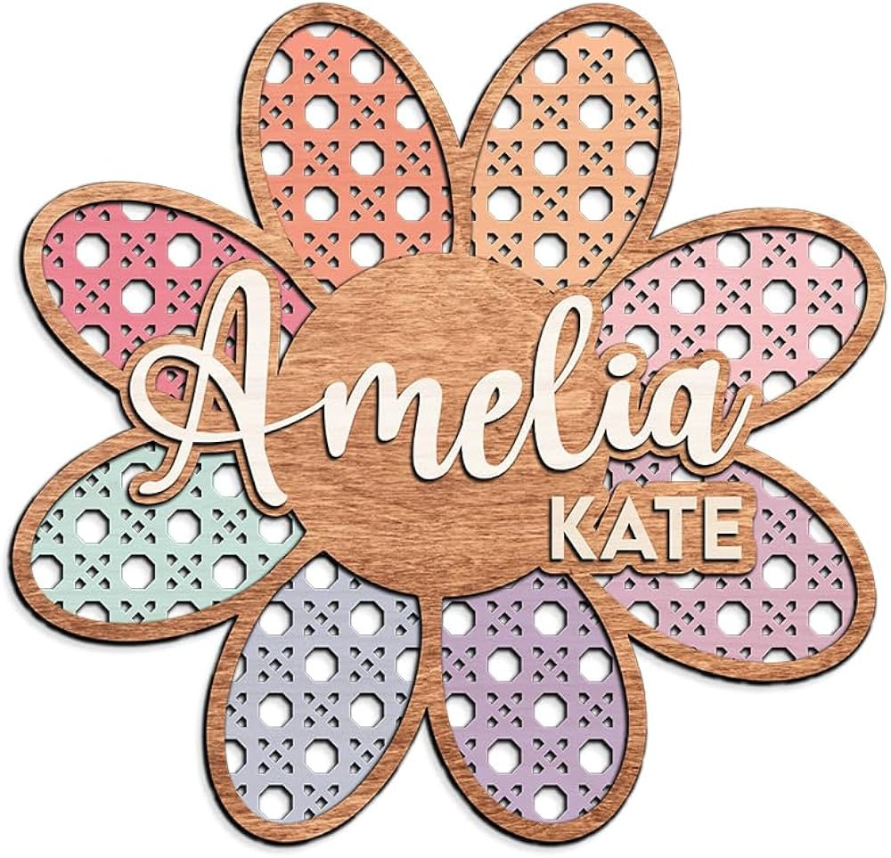Custom Daisy Nursery Name Sign, Personalized Boho Flower Wall Decor, Baby Girl Bedroom, WildFlowe... | Amazon (US)