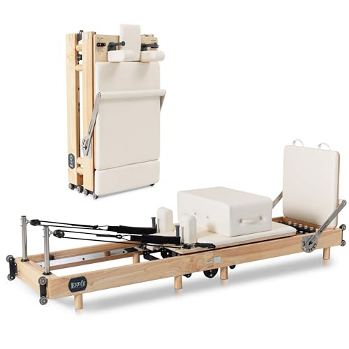 egnfg Wooden Pilates Reformer Machine, Durable and Quiet, Premium Foldable Pilates Reformer, Pilates Equipment for Home Workouts with Reformer Accessories and Reformer Pilates Box | Amazon (US)