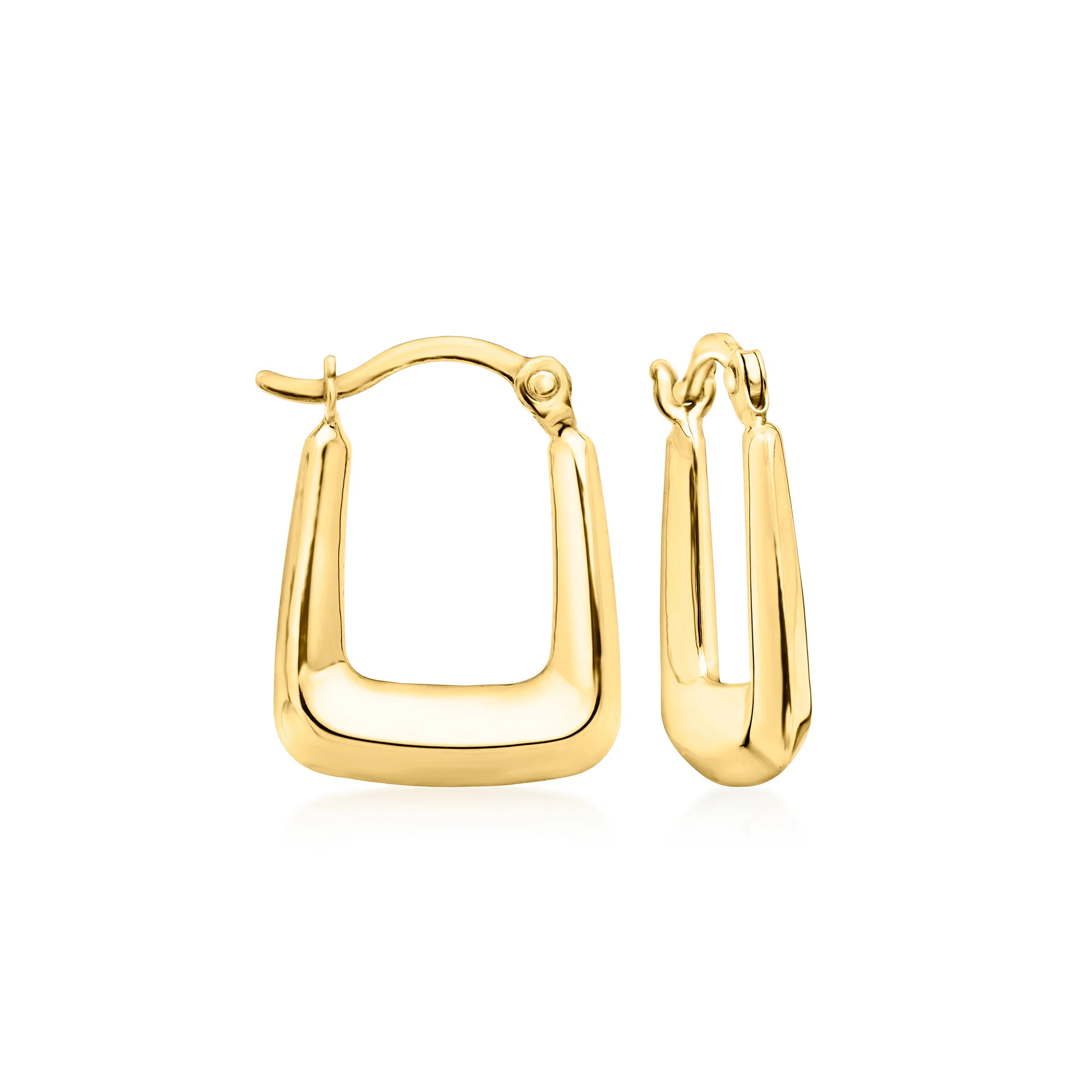 10kt Yellow Gold Squared Huggie Hoop Earrings. 5/8" | Ross-Simons