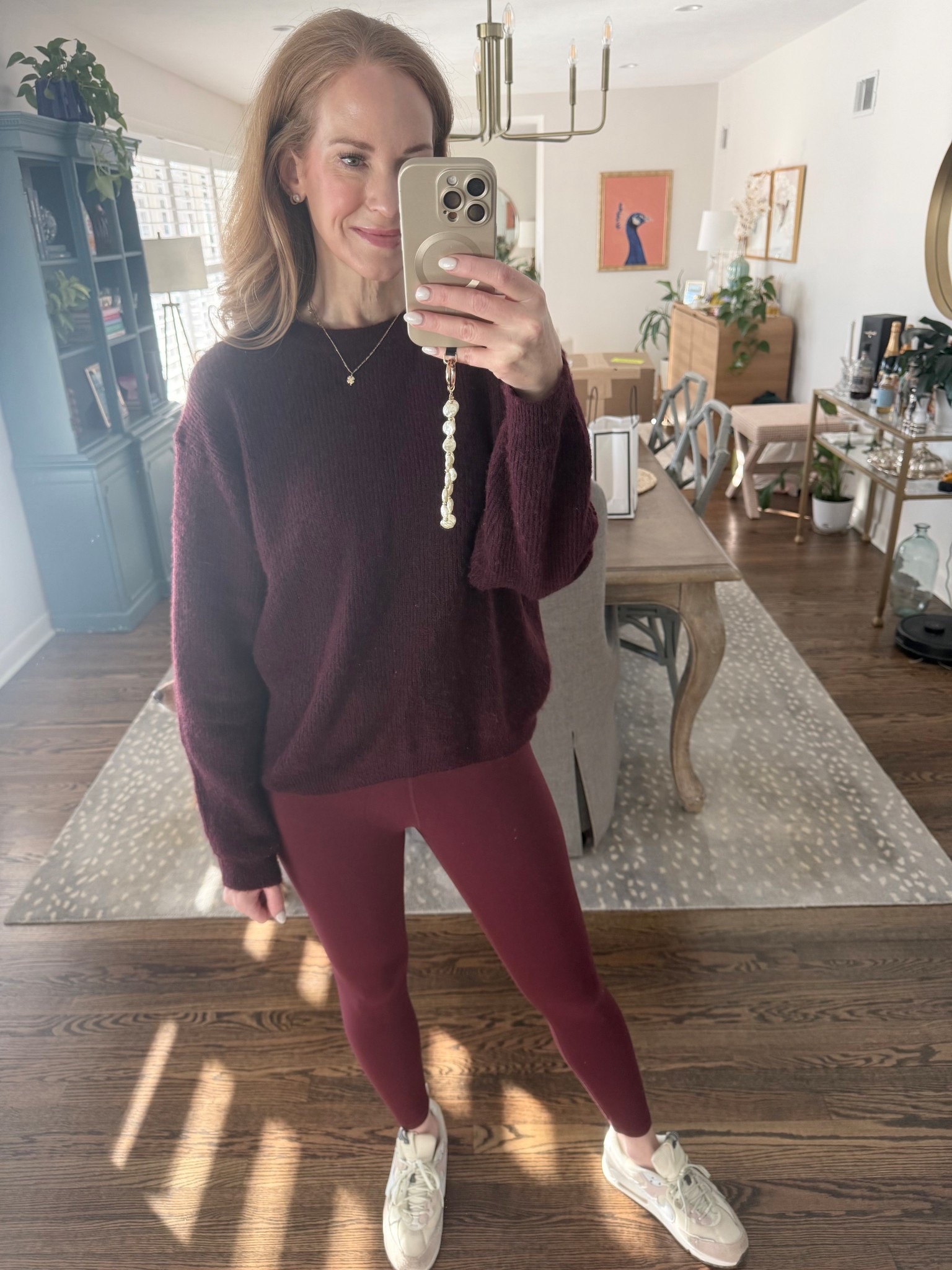 Monochromatic doesn’t have to mean boring! I love pairing this deep burgundy sweater to elevate a comfy leggings look. 

#LTKSeasonal #LTKOver40 #LTKootd