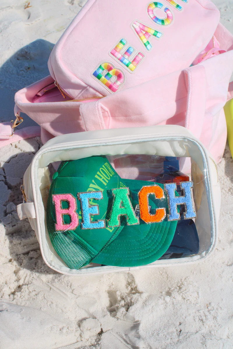 Beach Clear XL Bag - Chenille Patches | KenzKustomz
