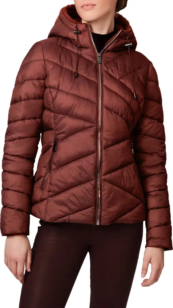 High-Pile Fleece Lined Hooded Puffer Jacket | Nordstrom