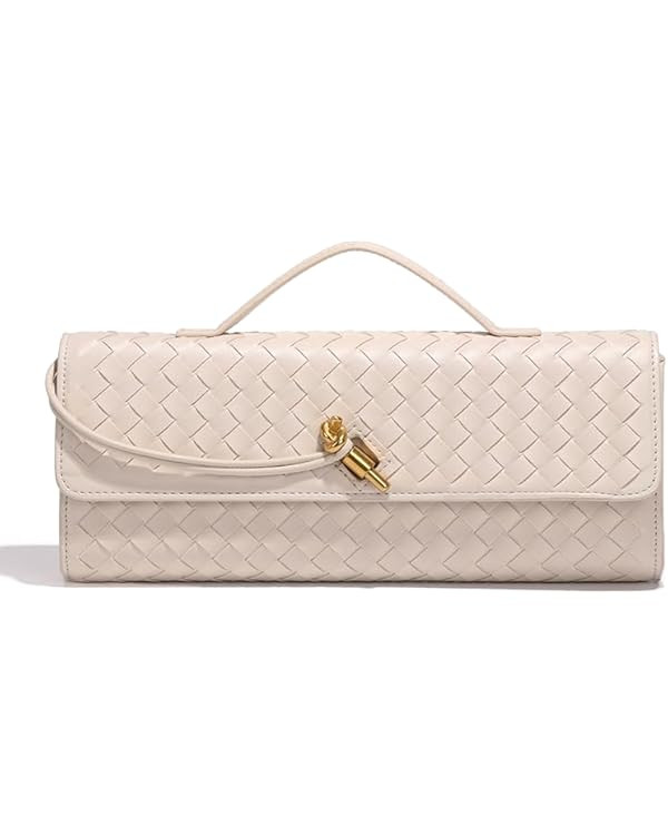 LMKIDS Woven Evening Bag Clutch Purses For Women, Woven Leather Crossbody Bag Purse For Women Sho... | Amazon (US)