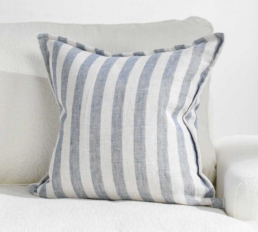 Ramira Linen Striped Pillow Cover | Pottery Barn (US)