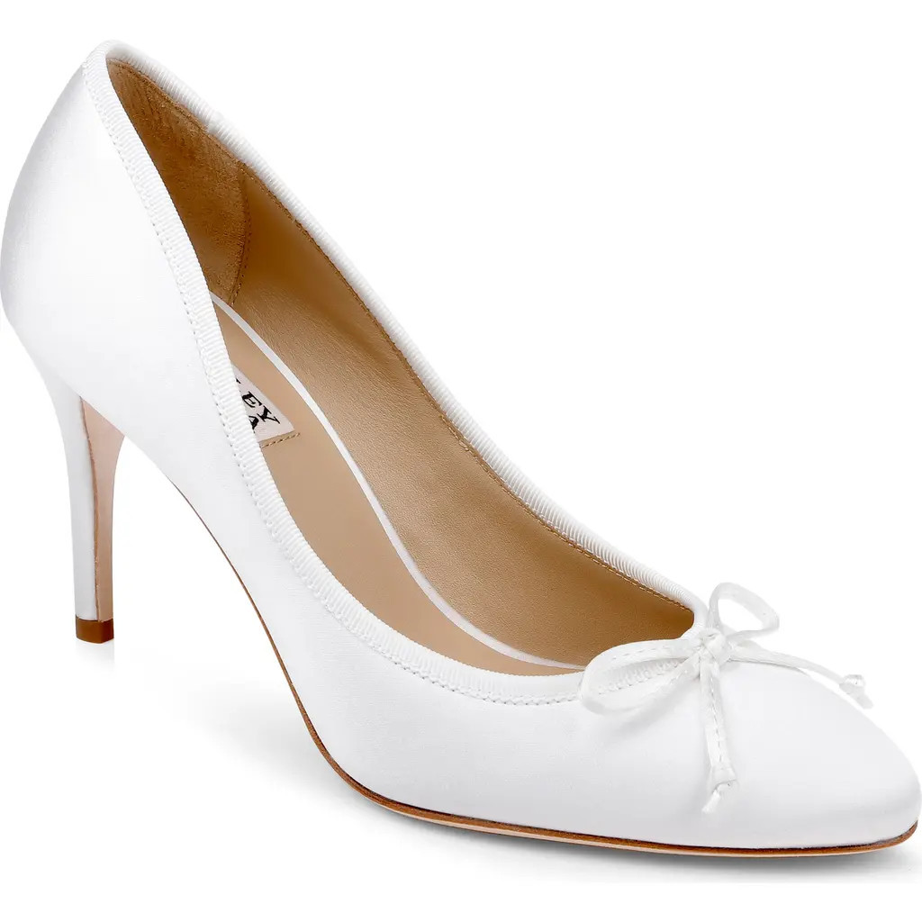 BADGLEY MISCHKA Omaria Pump in White Satin at Nordstrom, Size 9.5 | Nordstrom