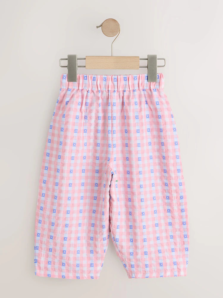 Pink/Blue Gingham Pullon Barrel Trousers (3mths-7yrs) | Next US