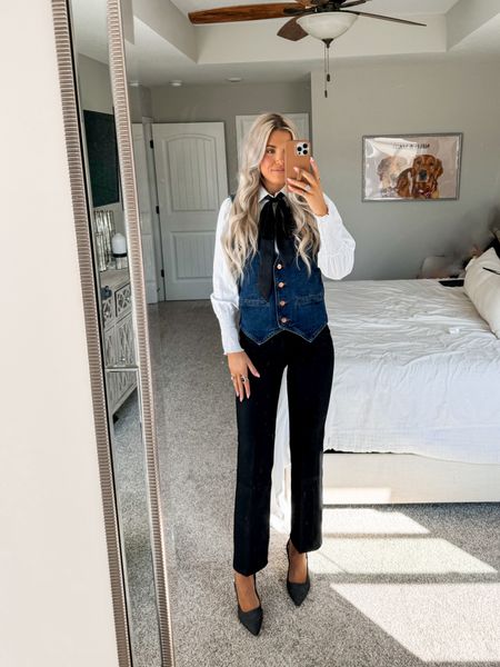 western workwear/office outfit inspo! best runs large, i’m in a size small. pants run SNUG i’m in a 25 but def need a 26 (like i can’t move in the 25 haha) shoes tts and white shirt in a small! 

#LTKstyletip #LTKworkwear #LTKSeasonal