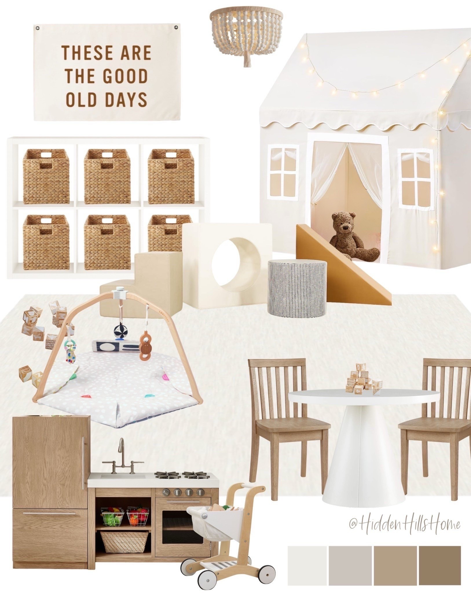 Kids playroom decor, gender neutral play room ideas, play room mood board, home decor, play tent #playroom 

#LTKKids #LTKHome #LTKSaleAlert