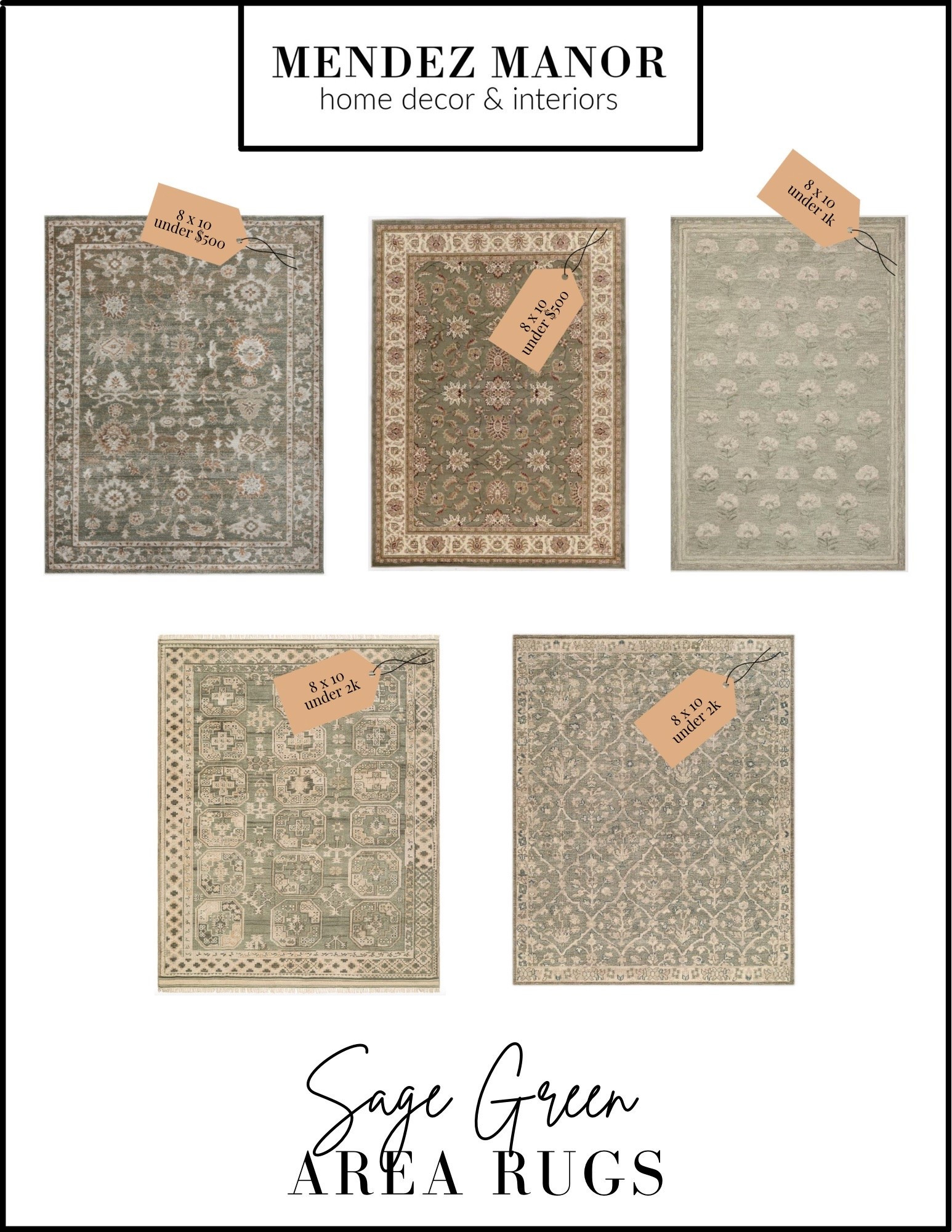Sage green area rugs I’ve been showing my client for her living room. 

All of these are available in multiple sizes. 👍🏻

#LTKHome #LTKSaleAlert