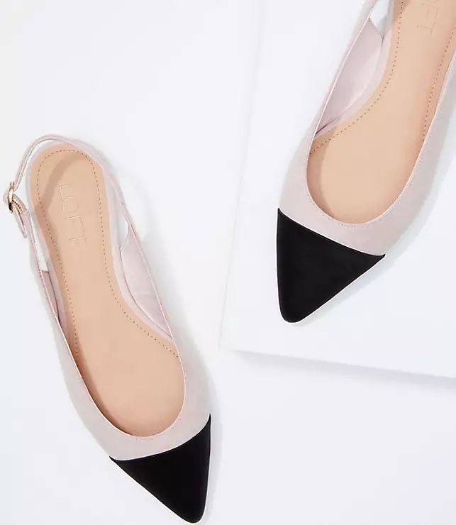 Cap Toe Slingback Flats | LOFT