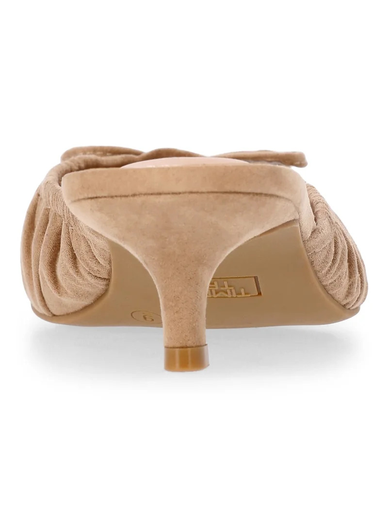 Time and Tru Women's Faux Suede Kitten Heel Mules - Walmart.com | Walmart (US)