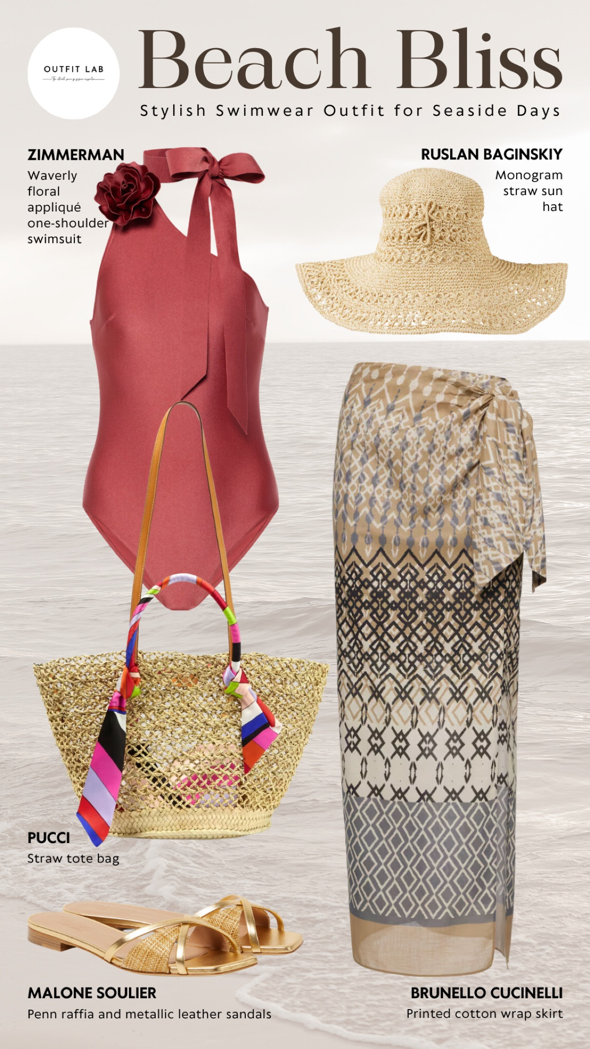 Beach Bliss: Stylish Swimwear Outfit for Seaside Days

Dive into seaside elegance with our 'Beach Bliss' swimwear outfit. Start with a Zimmerman swimsuit, perfect for both comfort and style. Pair it with a lightweight Brunello Cucinelli skirt for a chic cover-up option. Malone Souliers sandals add a touch of sophistication to your beach look. Shield yourself from the sun with a Ruslan Baginskiy hat and carry your essentials in a vibrant Pucci bag. Shop now and elevate your beach day ensemble with this flawlessly stylish outfit.

#LTKStyleTip #LTKSwim #LTKSeasonal