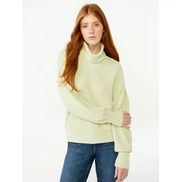 Free Assembly Women's Cowl Neck Pleat Shoulder Sweater, Midweight - Walmart.com | Walmart (US)