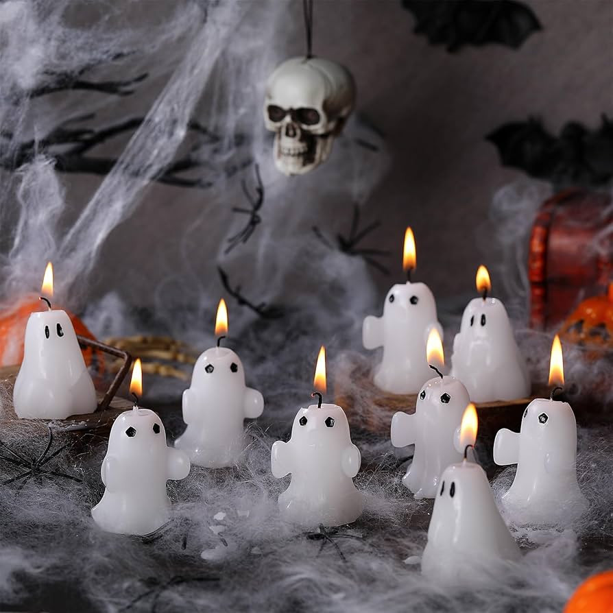 24 Pcs Halloween Ghost Candle Novelty Votive Ghost Candles Cute Goth Candle Gifts Mini Gothic Sku... | Amazon (US)