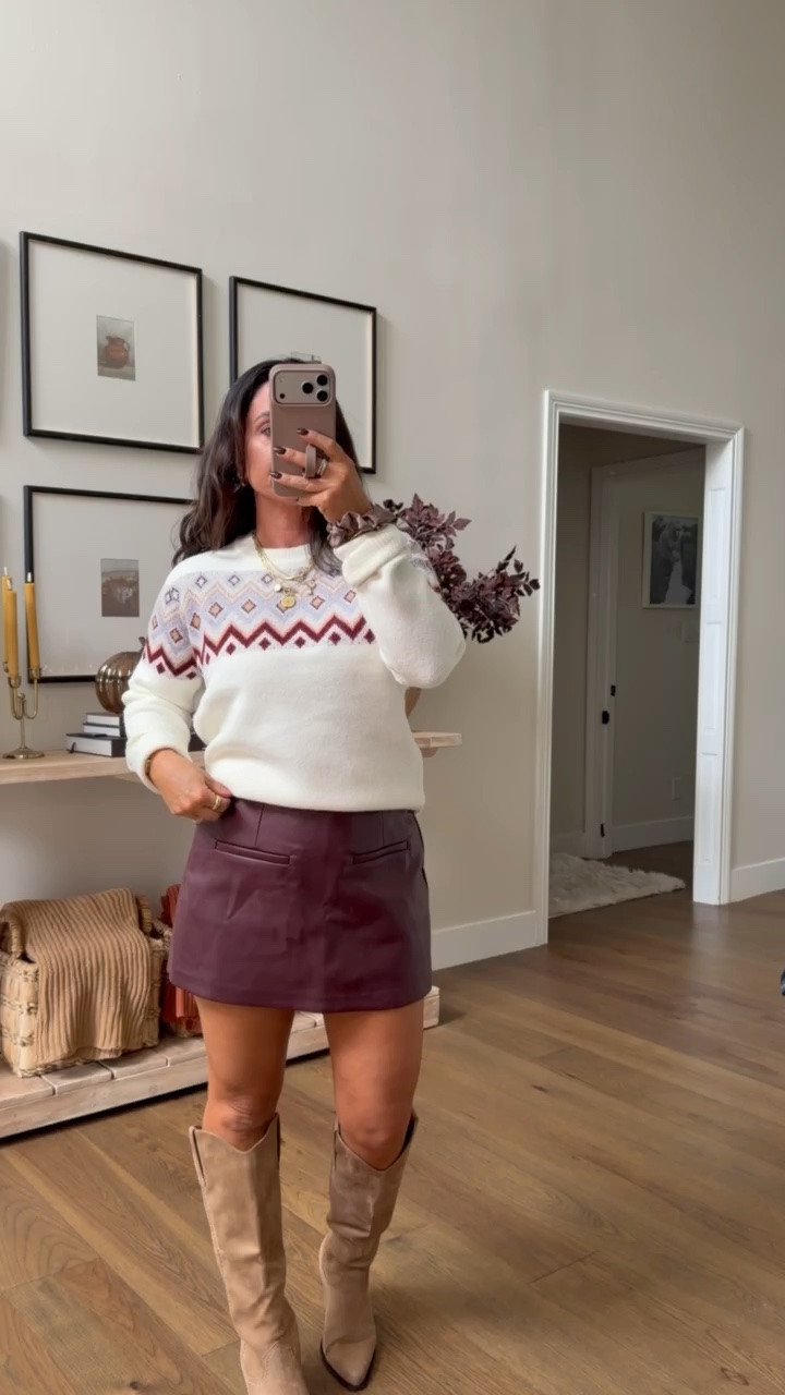 This faux leather skort with this sweater is too cute!

#LTKootd #LTKgrwm #LTKSeasonal