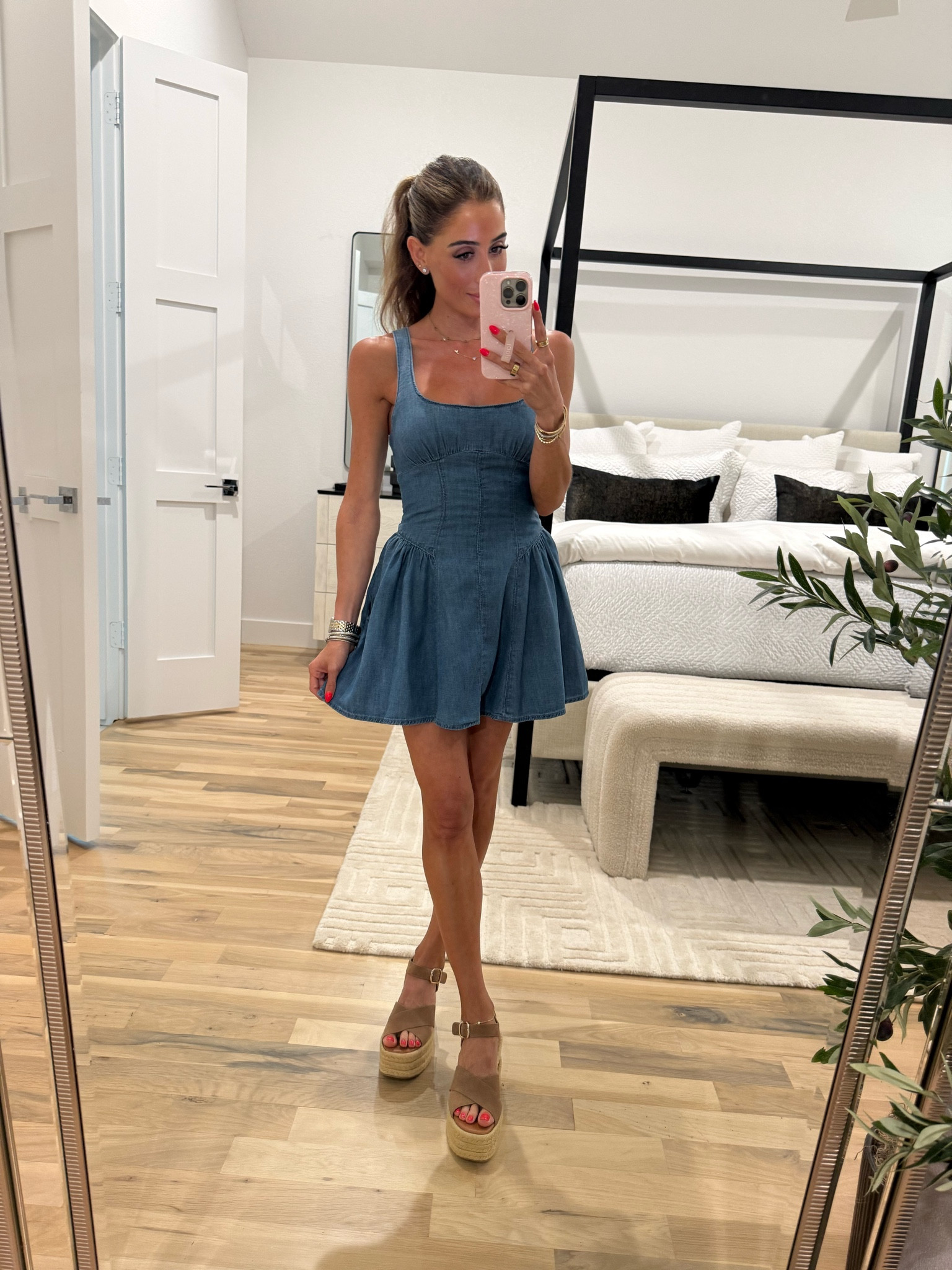 Denim dress size xxsp on wedges