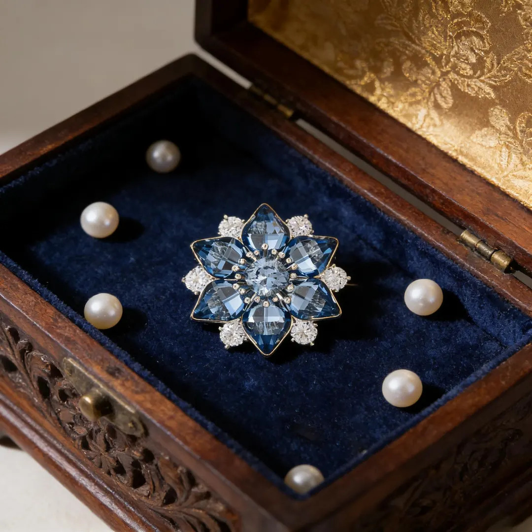 Luxury Blue Crystal Snowflake Brooch Elegant Pin for Coat Suit Wedding Gift - Etsy | Etsy (US)