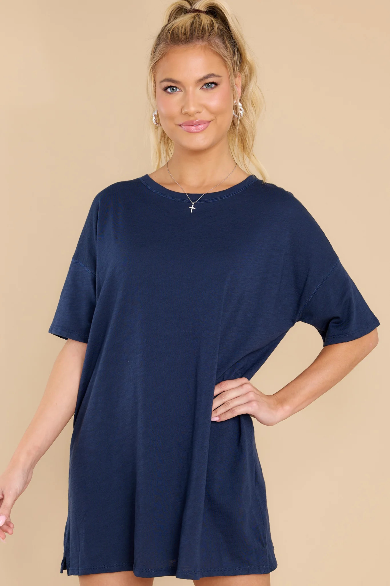 Key It Down Navy Tunic | Red Dress 