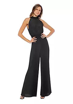 Halter Pleated Chiffon Jumpsuit | Belk