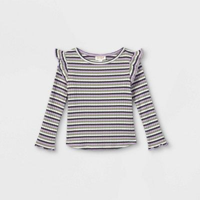 Toddler Girls' Striped Rib Long Sleeve T-Shirt - Cat & Jack™ | Target