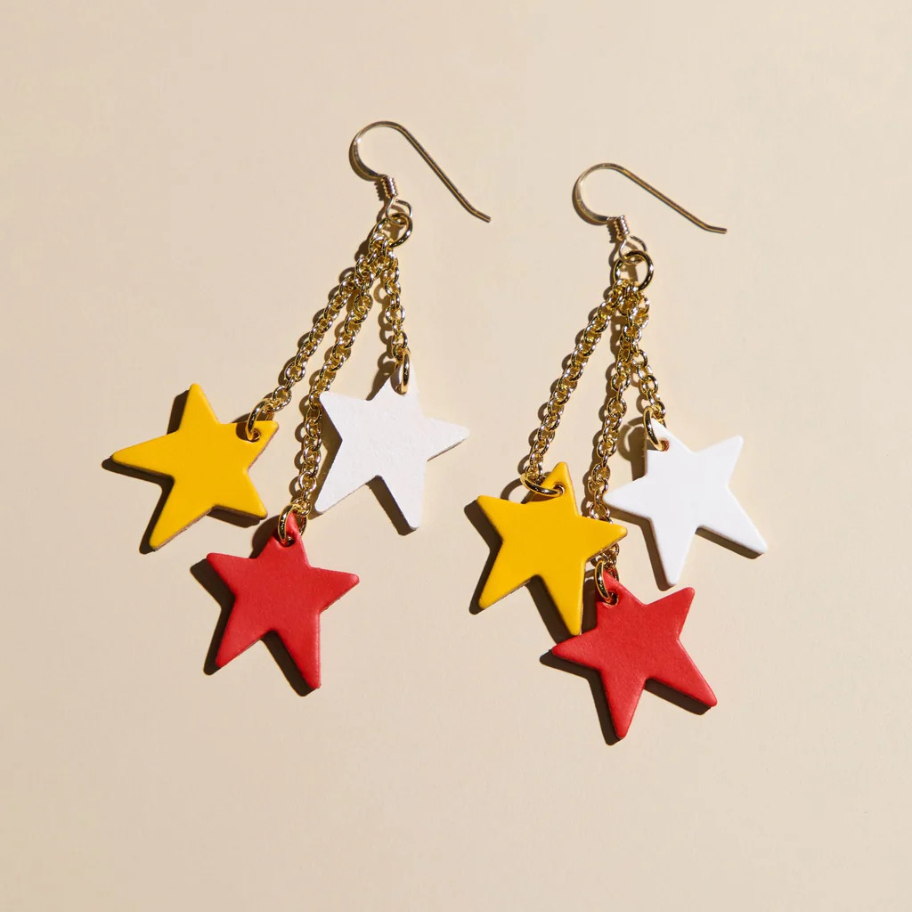 Red & Yellow Juno | Nickel and Suede