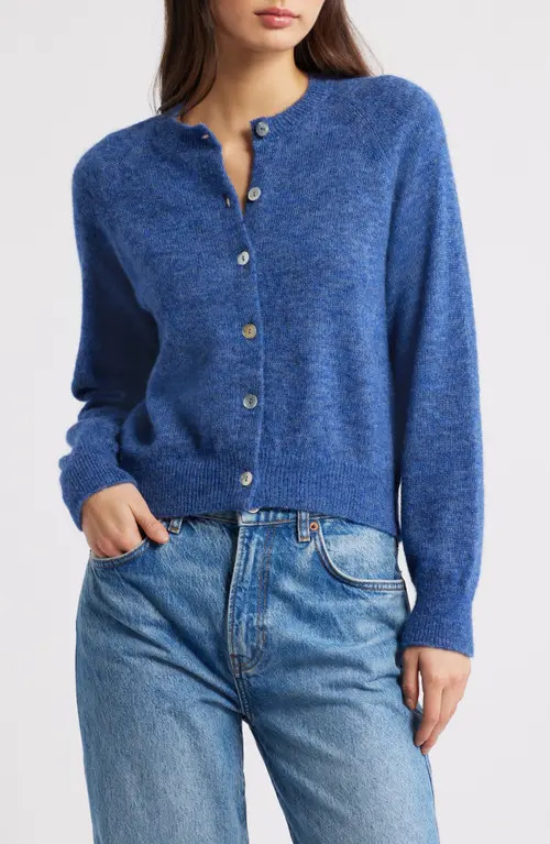 DÔEN Petra Alpaca & Merino Wool Blend Cardigan in Blue Dusk at Nordstrom, Size Large | Nordstrom
